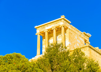 Fototapeta na wymiar Ancient temple in Propylaia of Acropolis in Athens Greece