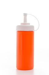 Sauce bottle isolated white background