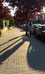 Girl walking in the street