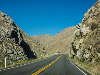 Fototapeta premium on the way on the mountain of sequoia national forest in CA, USA