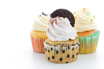 Cupcakes isolated on white background
