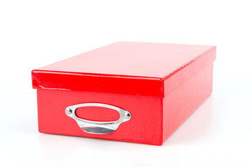 Red box isolated white background