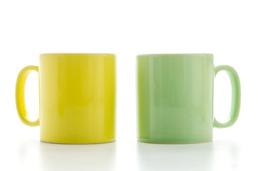 Color mug isolated on white