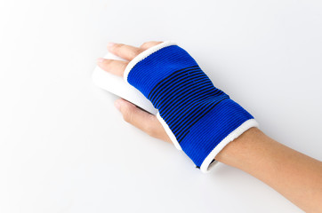 Wrist splint hand isolated white background