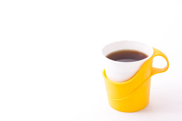 coffee poured into a paper cup