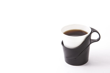 coffee poured into a paper cup