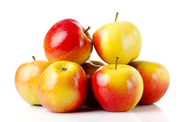 fresh colorful apples isolated on white background