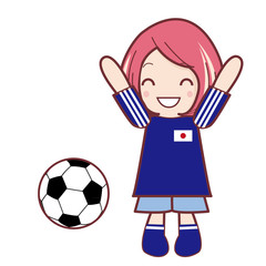 ワールドカップ応援｜喜ぶ女の子