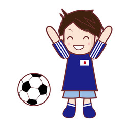 ワールドカップ応援｜喜ぶ男の子