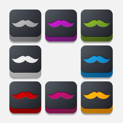 square button: mustache