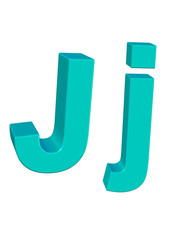 turkuaz renkli j harfi