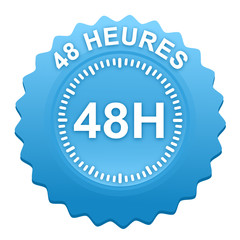 48 heures sur bouton web denté bleu