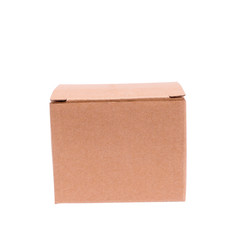 closed cardboard box with white background