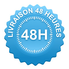 livraison 48 heures sur bouton web denté bleu