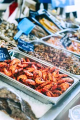 Foto auf Leinwand Fresh prawns at fish market © Grecaud Paul