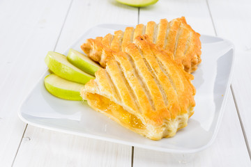 Dolce alle mele, close-up, fuoco selettivo