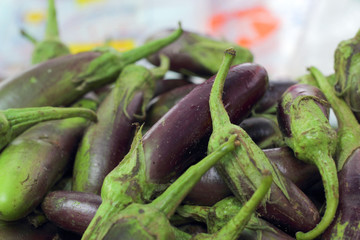 Eggplant purple in the market