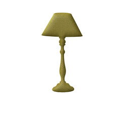 Silhouette gold table lamp isolated