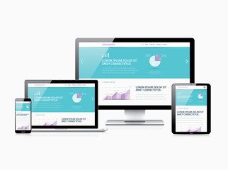 Scalable responsive web design modern electronic vector devices