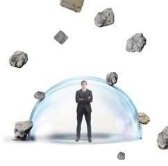 Businessman protected from the crisis