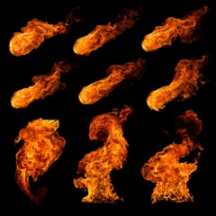 Acrylic prints Flame Fire set