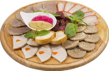 meat dish with several kinds of sausages