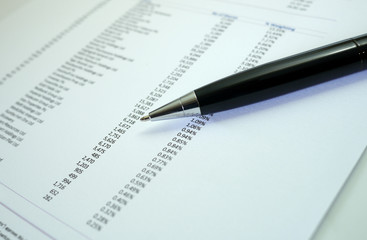 row of financial numbers