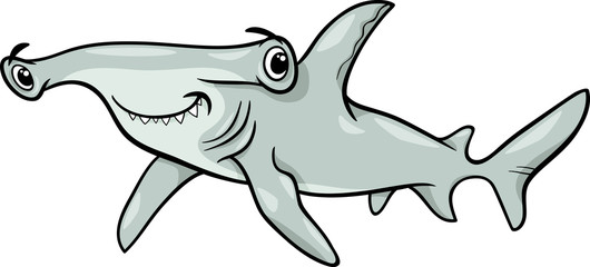 Obraz premium hammerhead shark cartoon illustration