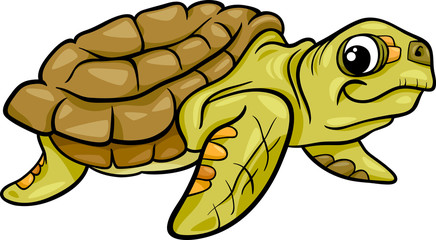 Obraz premium ilustracja kreskówka żółw morski