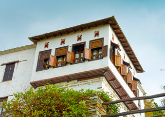 traditional house at Portaria village Pilion mountain Greece