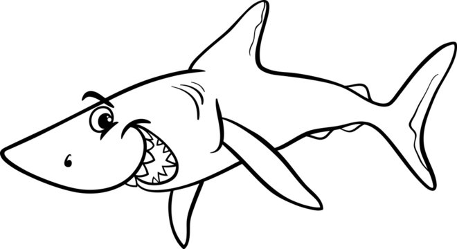 shark animal cartoon coloring book