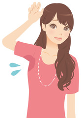 脇汗を気にする女性