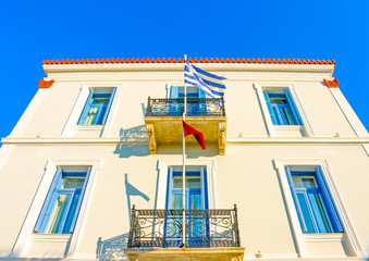Historic beautiful building in Nafplio town in Greece