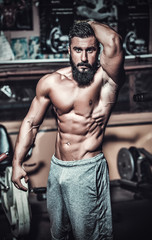 Fototapeta na wymiar mage of muscle man who is posing