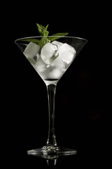 Cocktail with mint and ice