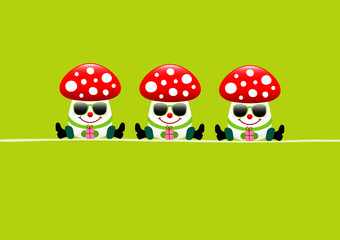 3 Fly Agarics Sunglasses Gifts Green