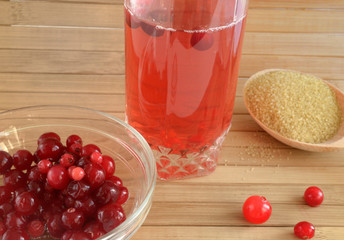 refreshing drink of cranberry juice