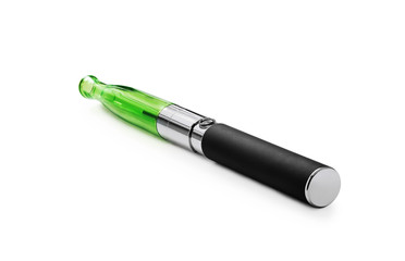 Green e-cigarette isolated on white