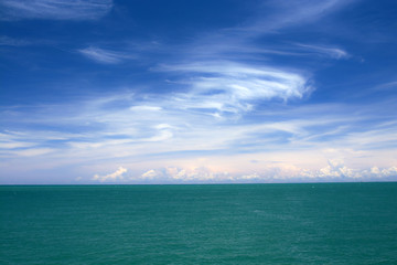 Blue sky, white cloud and sea