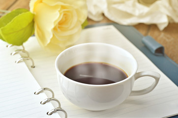 rose and coffee