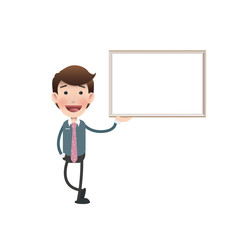 businessman with a frame over white background