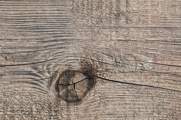 Old Weathered Cracked Knotted Plank - Detail