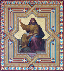 Obraz premium Vienna - fresco of Hosea prophets in Altlerchenfelder church