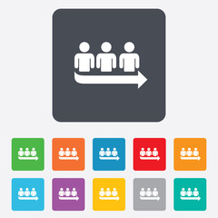 Obraz premium Queue sign icon. Long turn symbol.