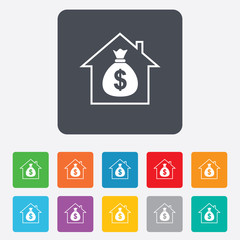 Mortgage sign icon. Real estate symbol.