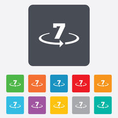 Return of goods within 7 days sign icon.