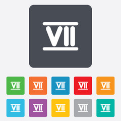 Roman numeral seven icon. Roman number seven sign.