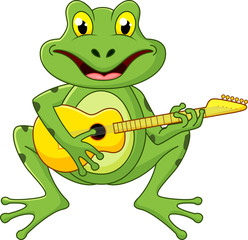 Fototapeta premium Frog singing with guitar