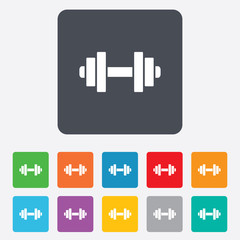 Dumbbell sign icon. Fitness symbol.