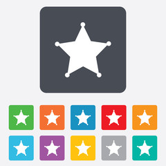 Star Sheriff sign icon. Police button.